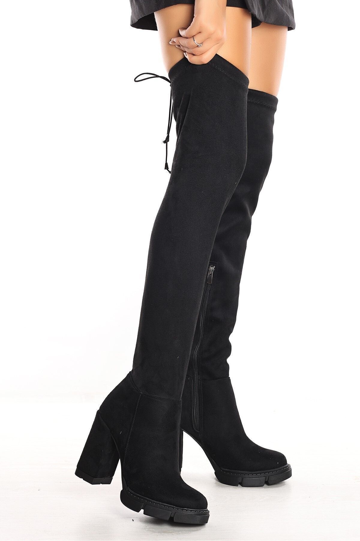 MALENTA  Mlt0030-0700 Kadın Diz Üstü Streç Çizme - Görsel 2