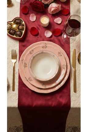 KÜTAHYA HOME Liora 24 Parça Yemek Seti – Rustik Çiçek Desen, 6 Kişilik Sofra ...