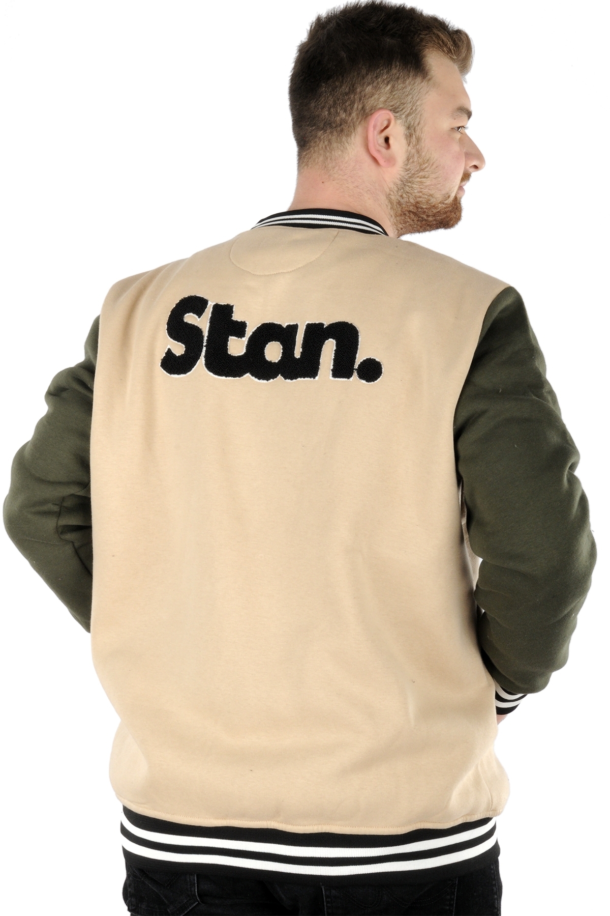 ModeXL Mode XL Büyük Beden Erkek Kolej Mont Stan 22615 Bej görsel 3