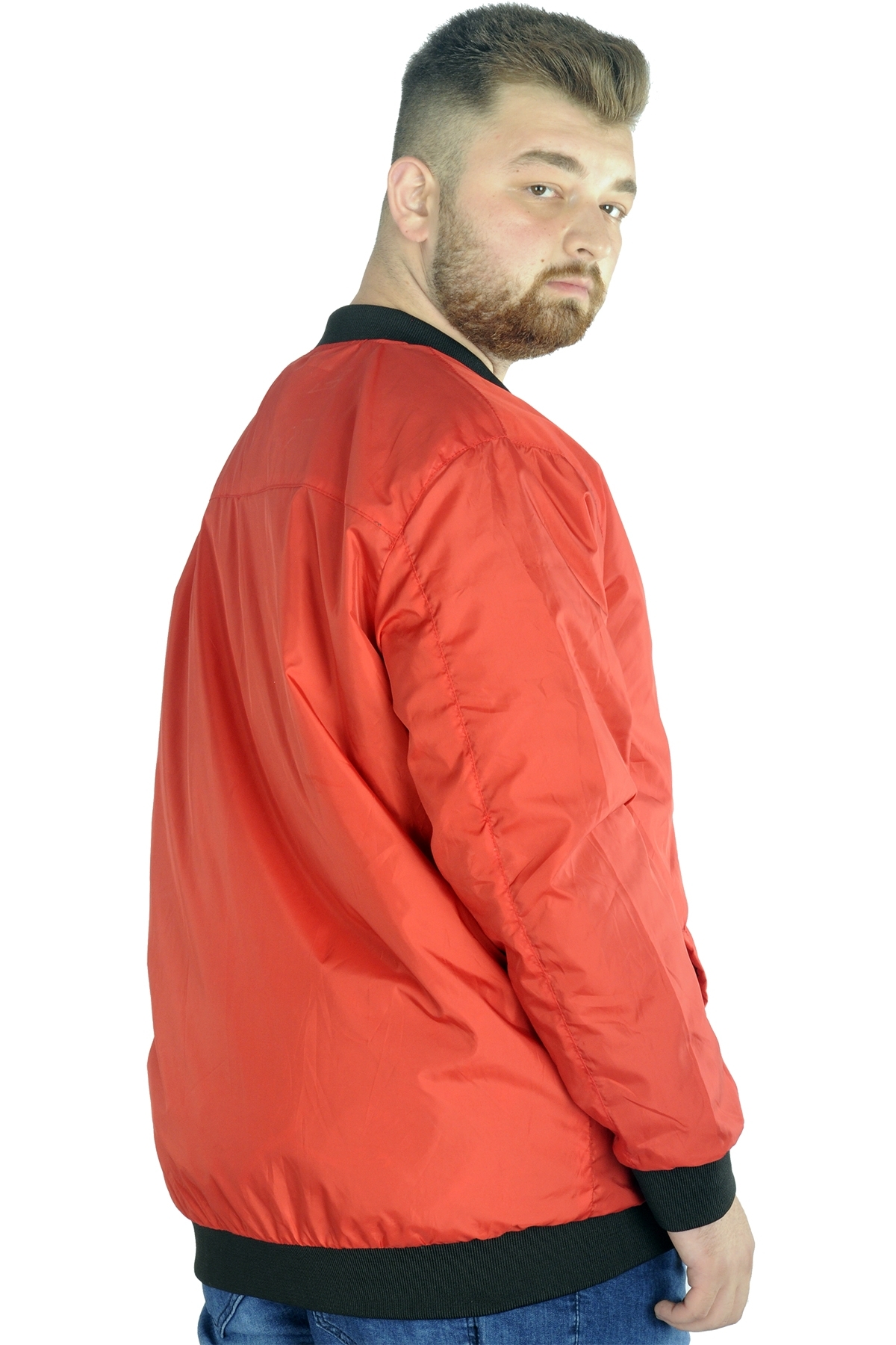 ModeXL Mode XL Erkek YAZLIK INCE Kolej Mont Fermuarlı Jesica 22612 Kırmızı görsel 3