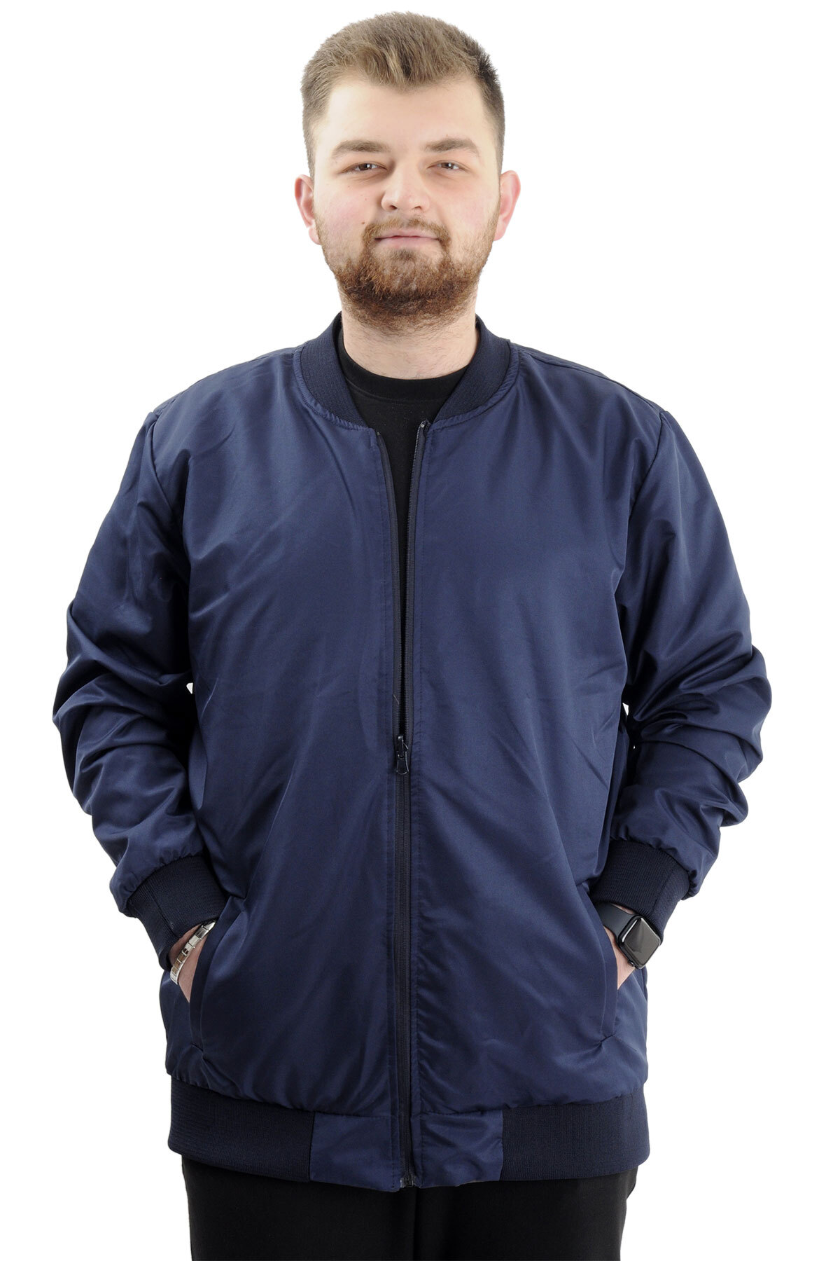 ModeXL Mode XL Büyük Beden Erkek Çift Taraflı Mont 23652 Antrasit görsel 2
