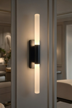 shop Perla Modern Siyah Günışığı Ledli Pilli ve Elektrikli Duvar Apliği 1 ade...