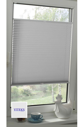 yiteks plise perde Katlanabilir Cam Balkon Plise Perde AÇIK GRİ (İsteğe Bağlı...