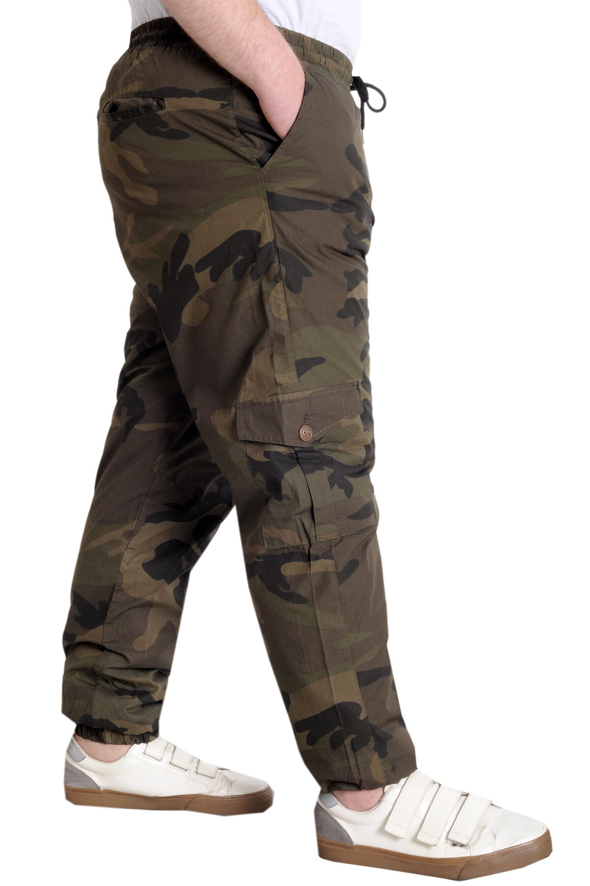 ModeXL Büyük Beden Erkek Pantolon Jogger KAMUFLAJ 23910 Haki görsel 2