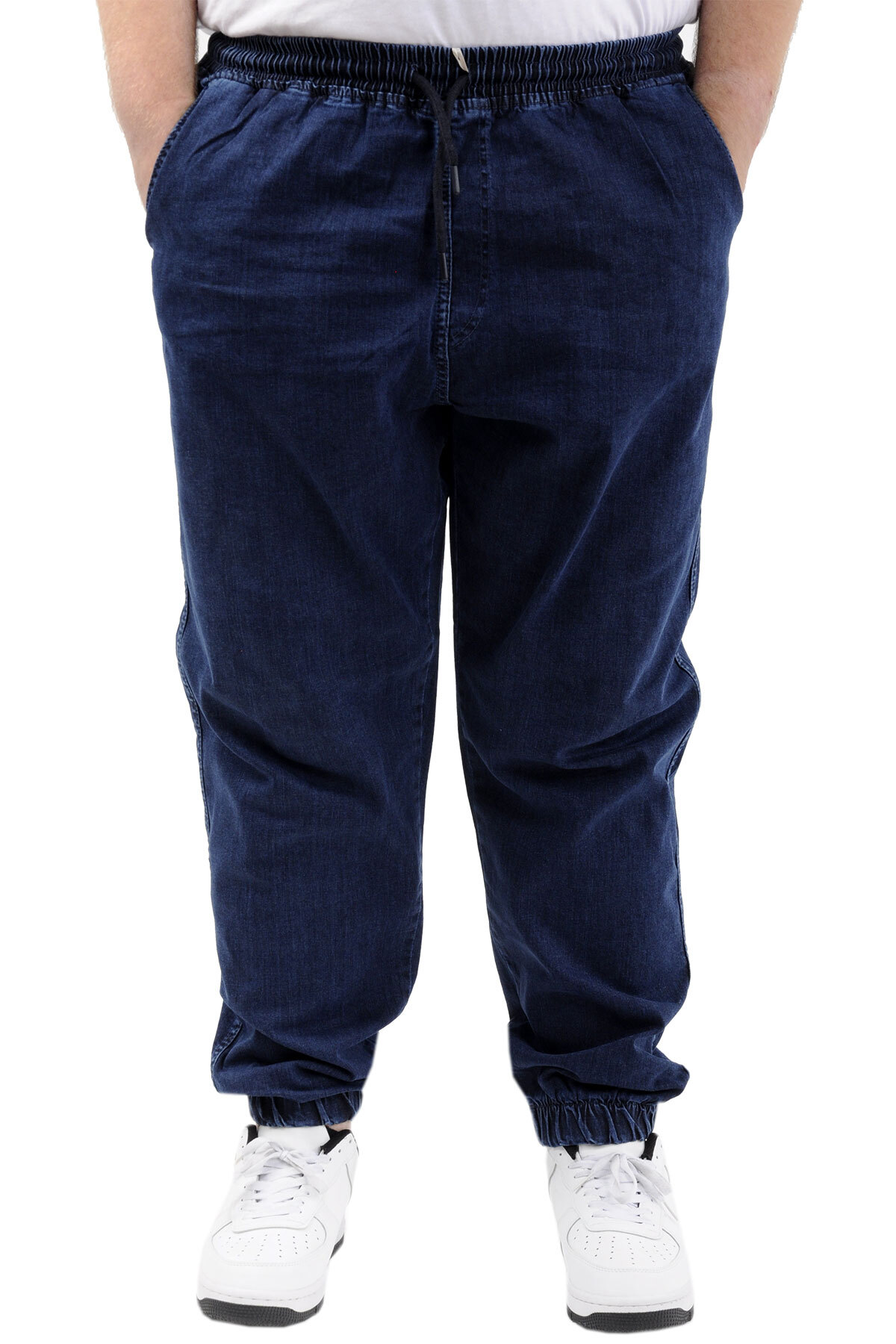 ModeXL Mode XL Büyük Beden Erkek Pantolon Kot Jogger Lastikli Paça TORONTO 23916 Lacivert