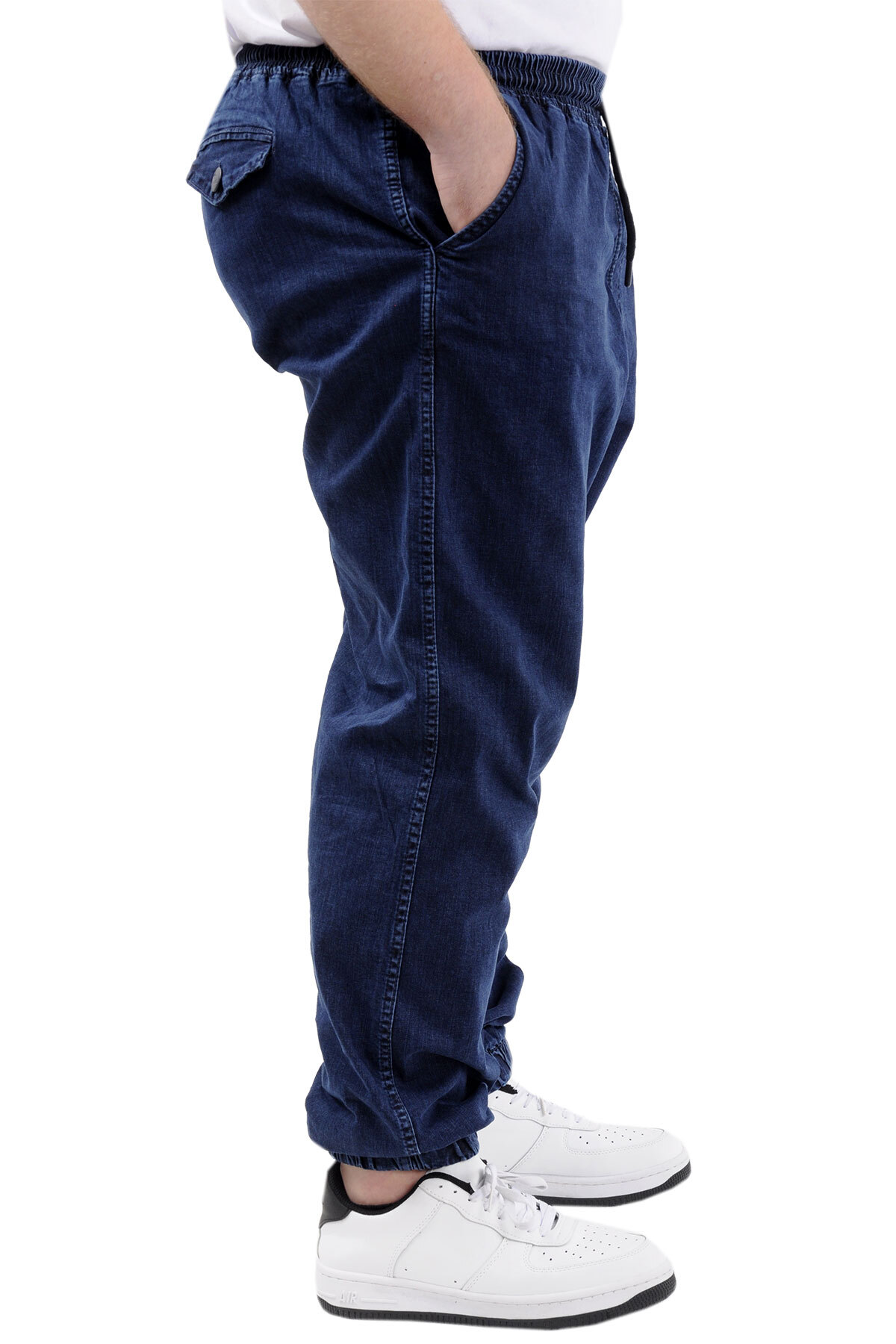 ModeXL Mode XL Büyük Beden Erkek Pantolon Kot Jogger Lastikli Paça TORONTO 23916 Lacivert görsel 3