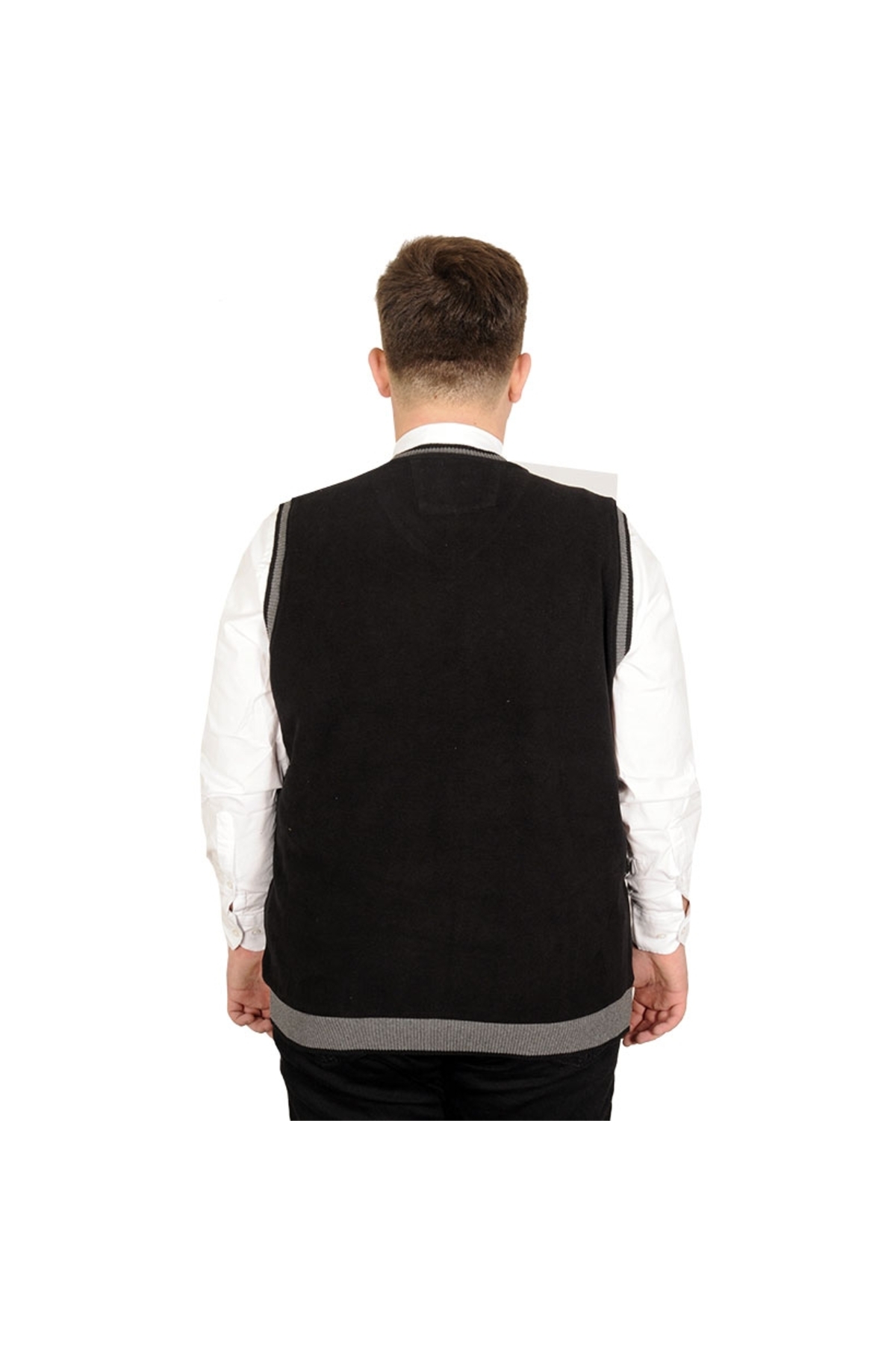 ModeXL Mode XL Büyük Beden Erkek Süeter Vanize Selanik 20547 Siyah görsel 2