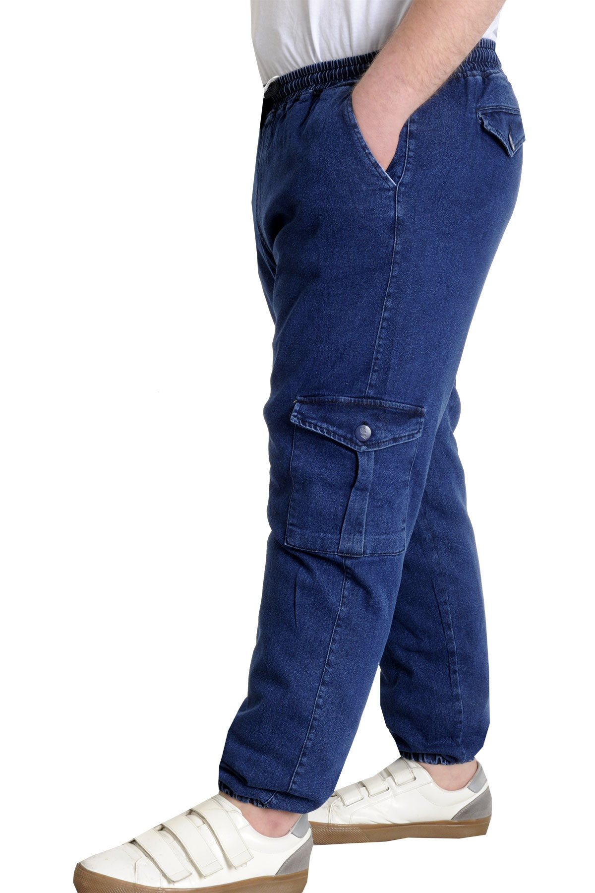 ModeXL Mode XL Erkek Kot Pantolon CHIEF BLUE Lastikli 23919 Mavi görsel 3