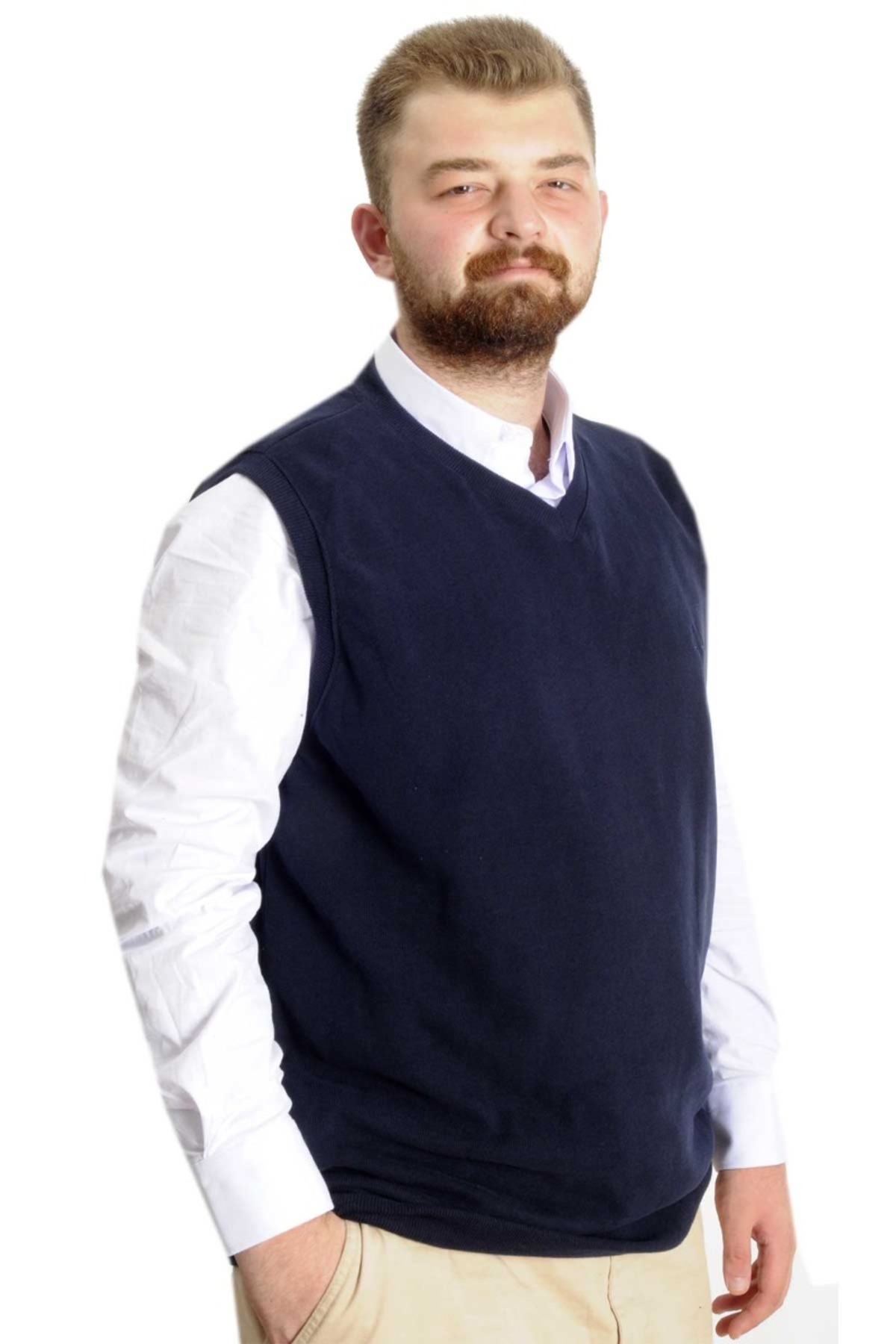 ModeXL Mode XL Büyük Beden Erkek Süeter Vanize Selanik 20547 Lacivert görsel 6