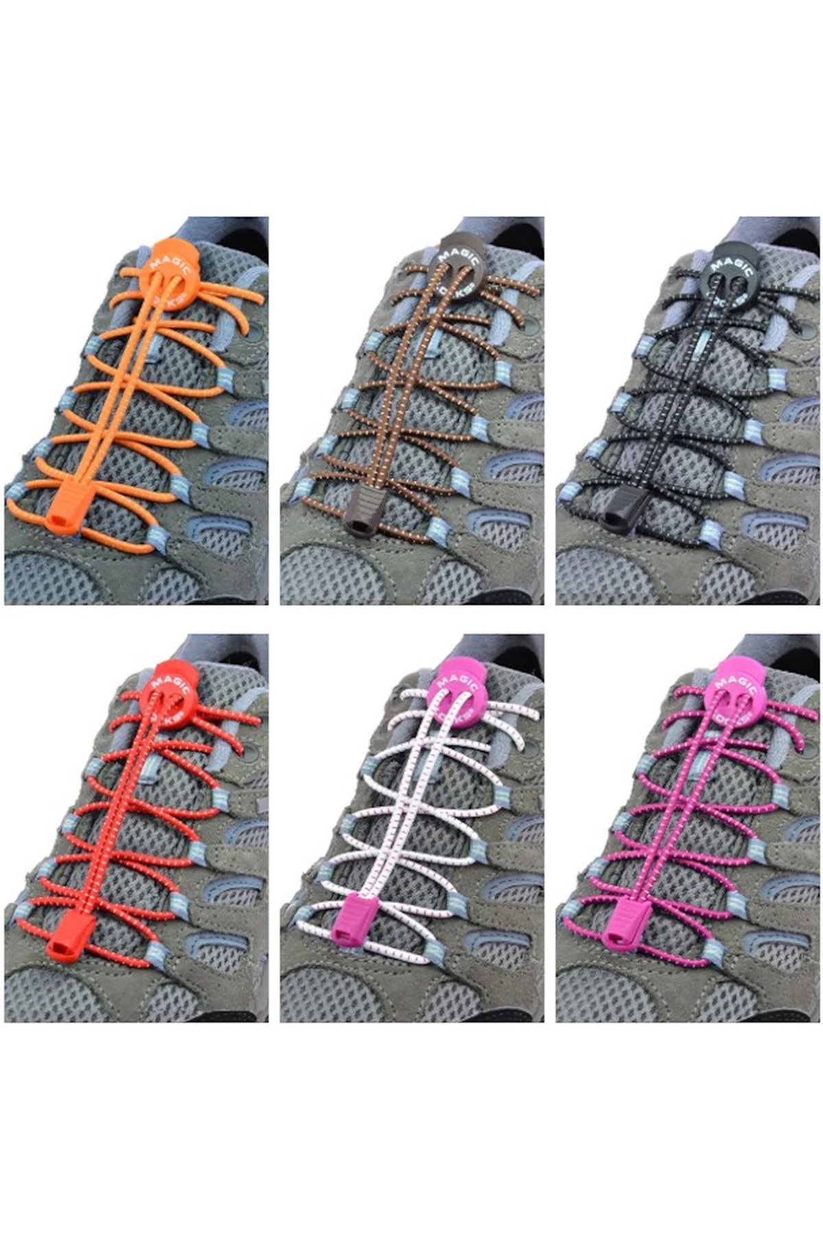 Magiclocks Magic Locks Unisex Pembe Gri Ayakkabı Bağcığı 7A1
