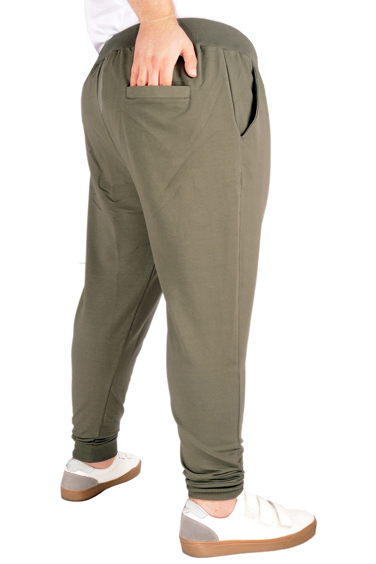 ModeXL Mode XL Büyük Beden Recycle Eşofman Altı DarPaça B20507 Haki görsel 5