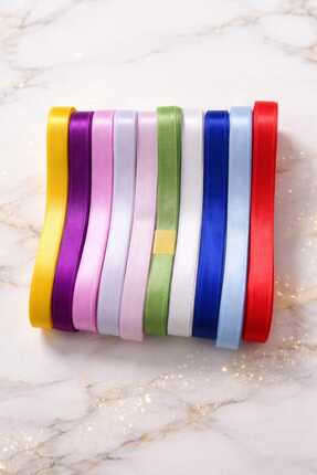 FIRAT.FİYONK fırat fiyonk Saten Kurdale 1 cm Karışık Renkli 10 Adet Model 1