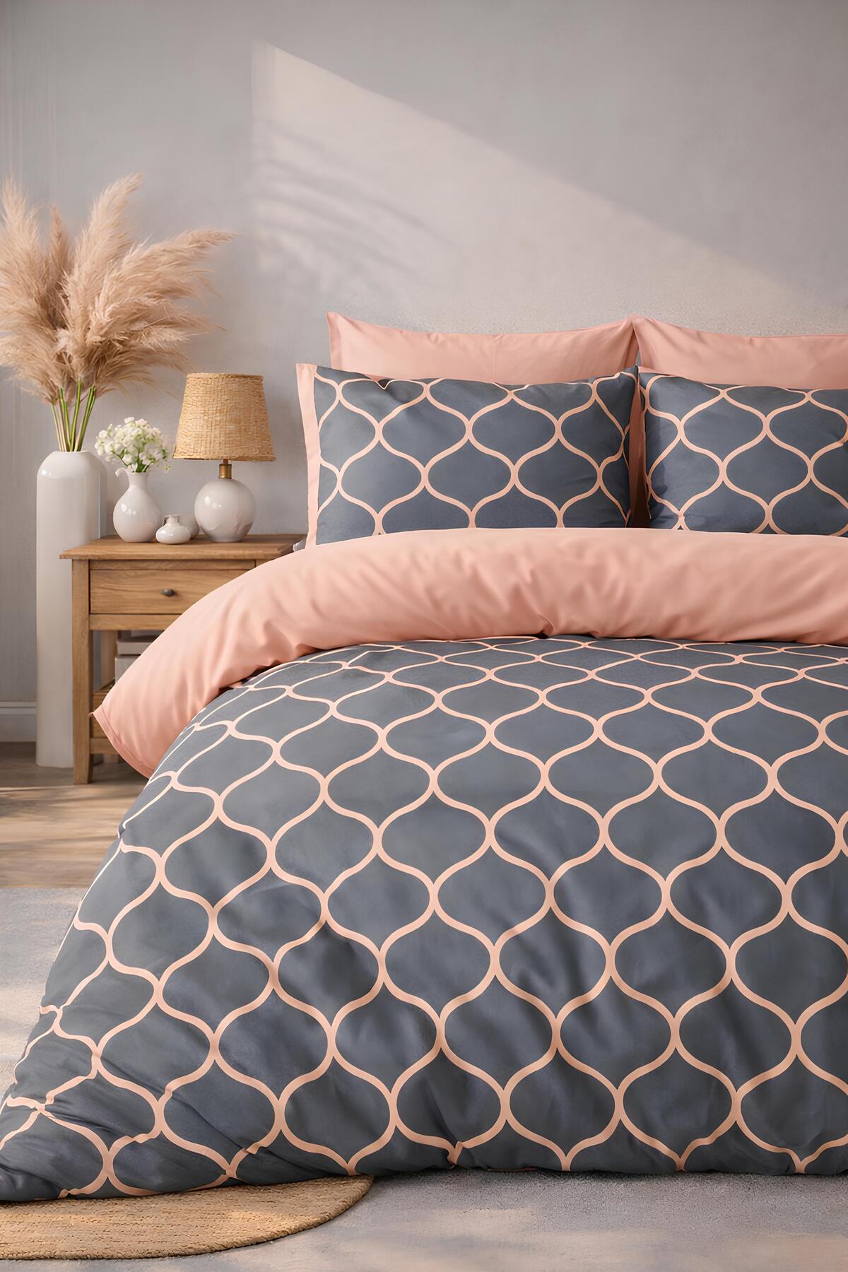 Always Еластично прилепващо чаршафче Двустранен комплект спално бельо за двой...