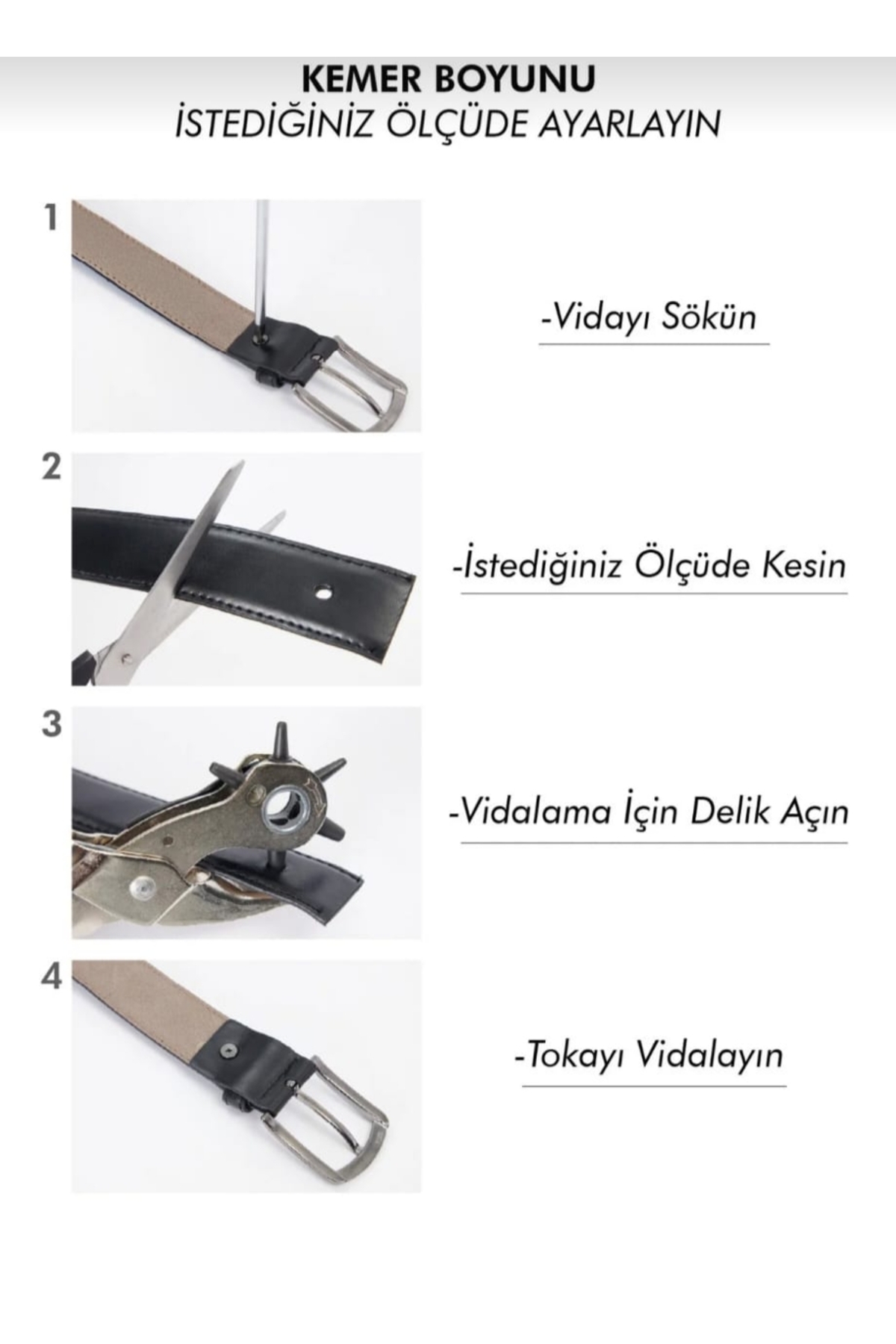 KASVA DERİ  4 cm Gri Nubuk Orijinal Deri Kemer %100 Hakiki Deri Kemer - Görsel 4