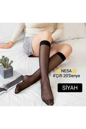 NESA Kadın dizaltı pantolon çorabı 20' denye-500 Siyah