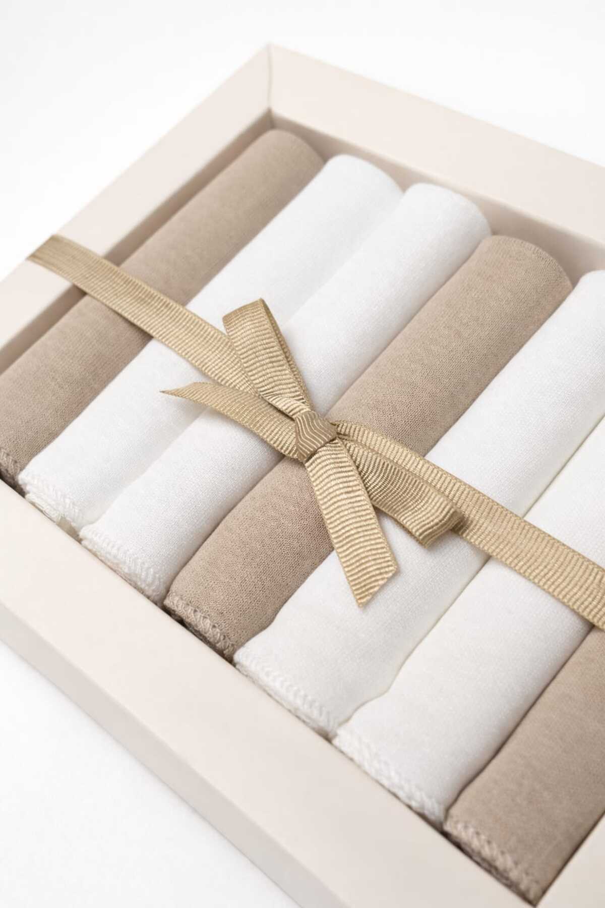 UmBaby 7’li Pamuklu Penye Ağız Mendili Seti – %100 Pamuk Organik Kumaş Yenidoğan Bebek Mendili – Soft Renk fotoğrafı 2 (önizleme)