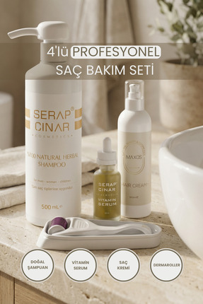 Serap Çınar Cosmetics 4'lü Profesyonel Saç Bakım Seti Ev Kullanımına Uygun
