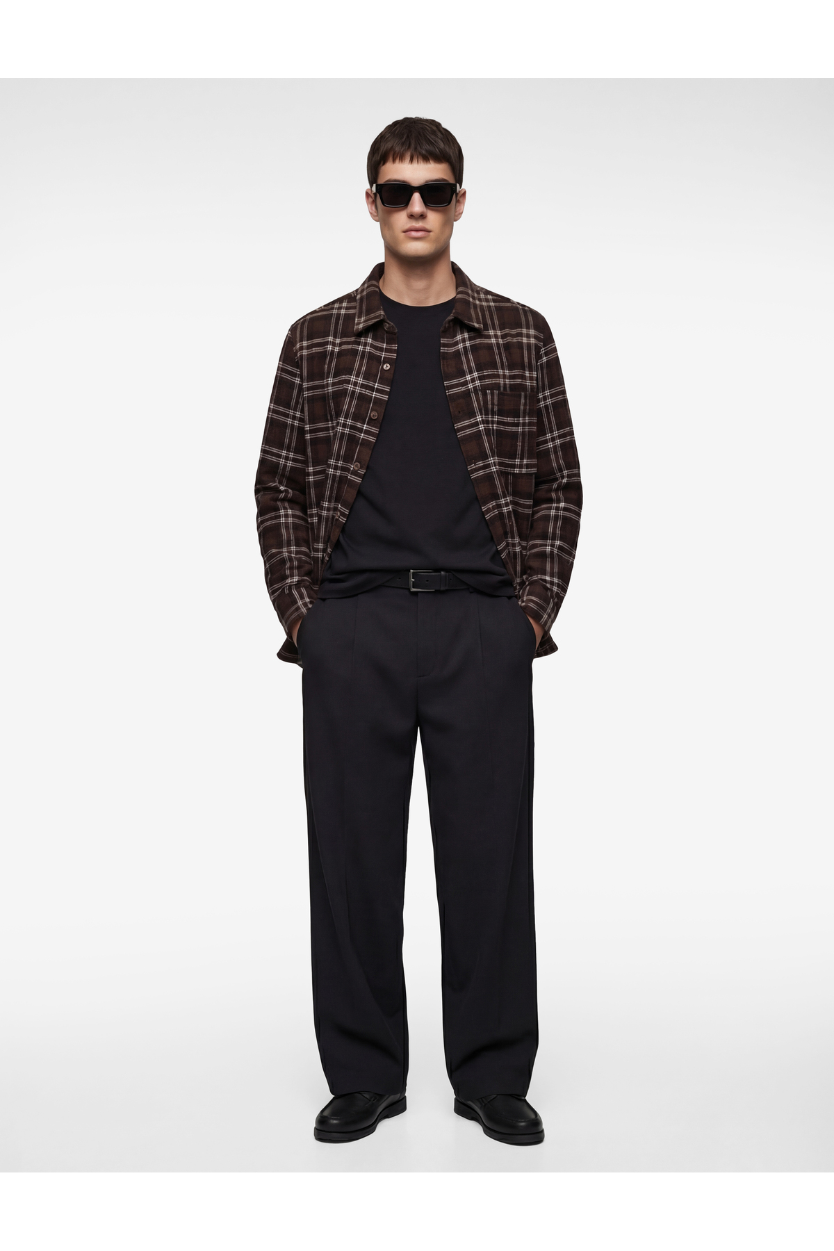 کوتون پیراهن مردانه یقه هفت کلاسیک آستین بلند معمولی