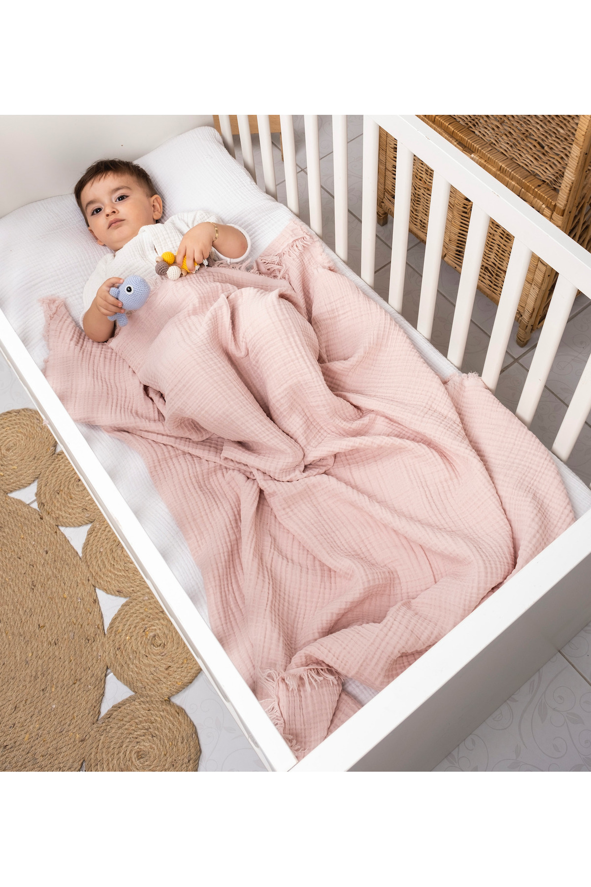 EIFIN 4 Katlı Müslin Çok Amaçlı Bebek&çocuk Müslin Örtü Battaniye %100 Pamuk 90x110cm fotoğrafı 2 (önizleme)