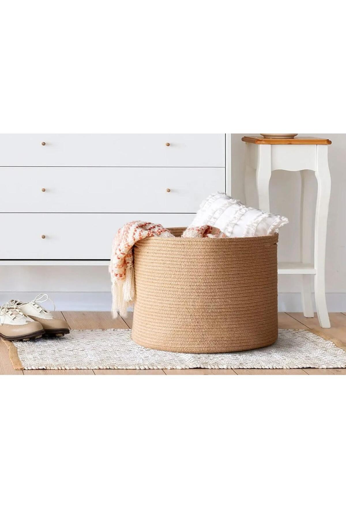 jute wicker basket organizer toy laundry basket