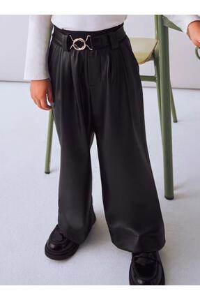 Mayoral Deri Kız Pantolon - Siyah