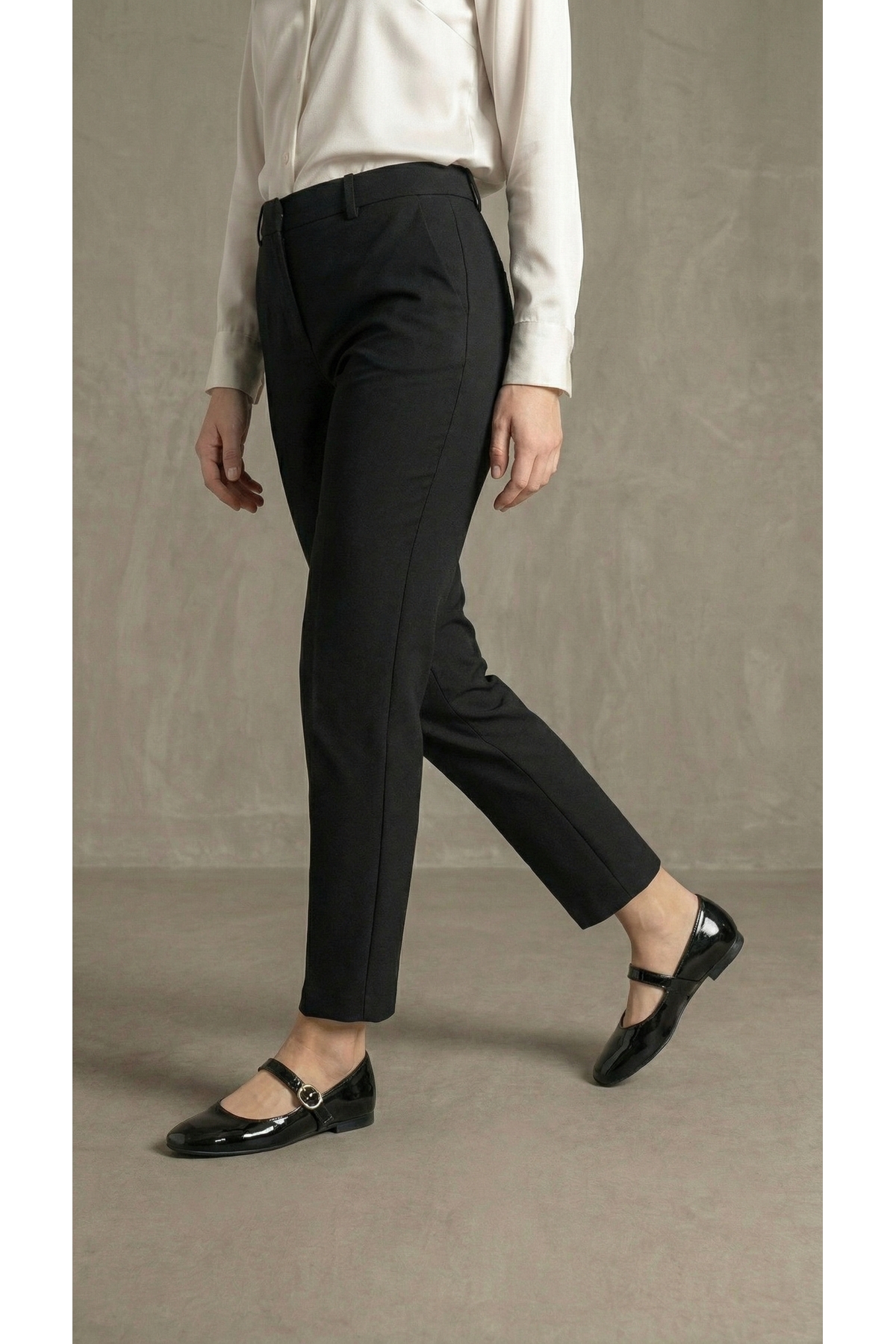 Beyond   Kadın Siyah Tokalı Rugan 1cm Mary Jane Babet BYNDSHR04 - Görsel 3