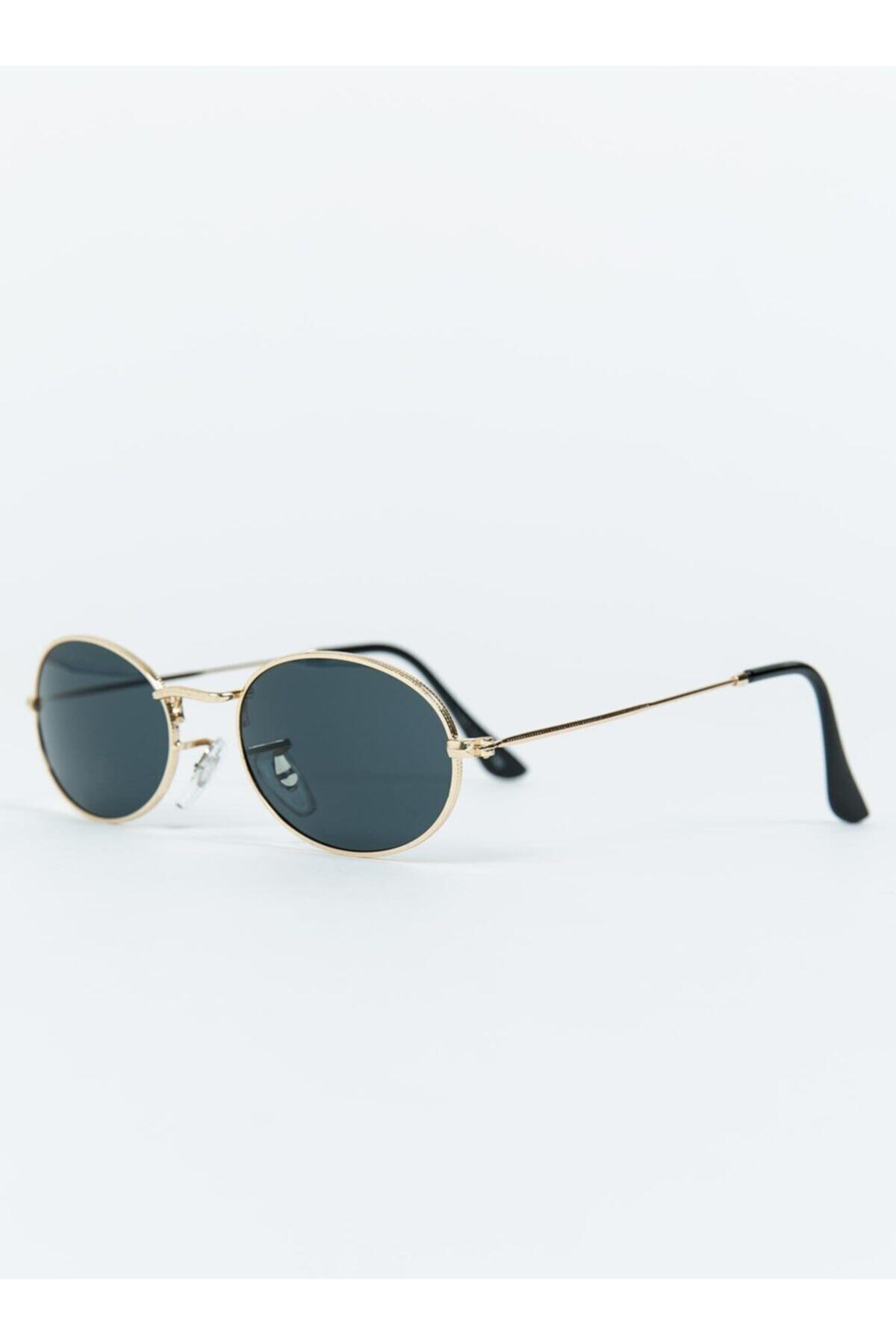 Goldmine Elips Güneş Gözlüğü Unisex Siyah Gold görsel 3
