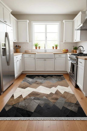 BLGHOME DERİ GÖRÜNÜMLÜ TASARIM MODERN HALI DEKORATİF KİLİM