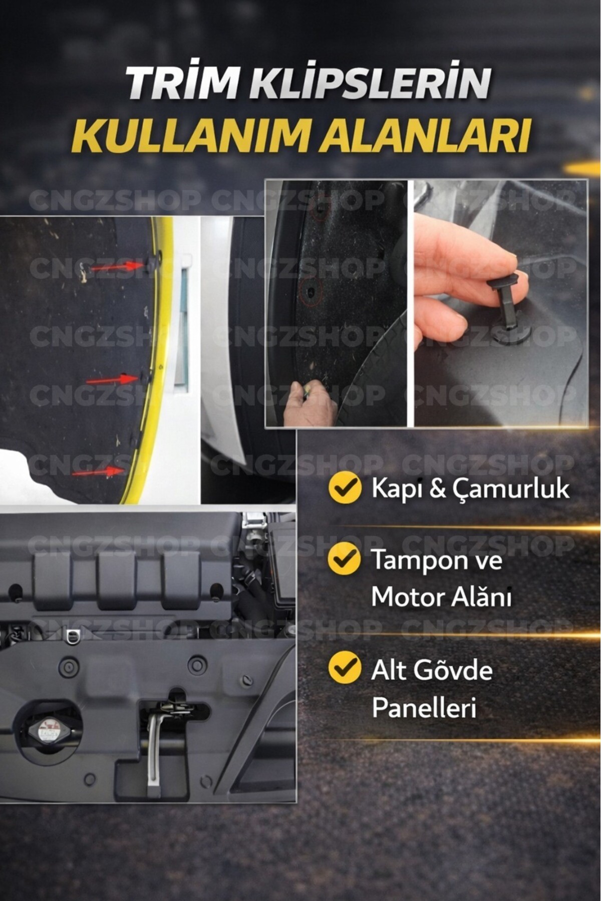 CNGZSHOP 630 Adet Trim Klips Seti | Oto Kapı Döşeme, Tampon