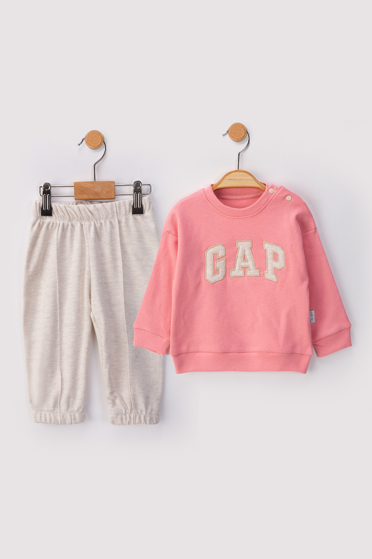 baby flamindo Combed Cotton Embroidered Detail Double Seasonal Pajama Set