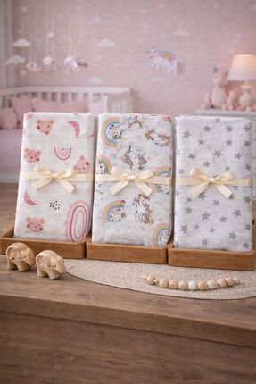 Pico Baby Çok Amaçlı 2 Katlı Müslin Örtü & Battaniye /3'lü Set / %100 Pamuk /...