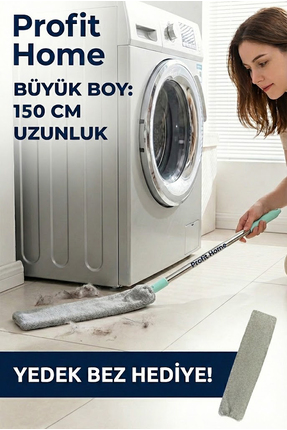 Profit Home Büyük Boy Dip Köşe, Uzayabilen Toz Alma Temizlik Mopu, Köşe Bucak...