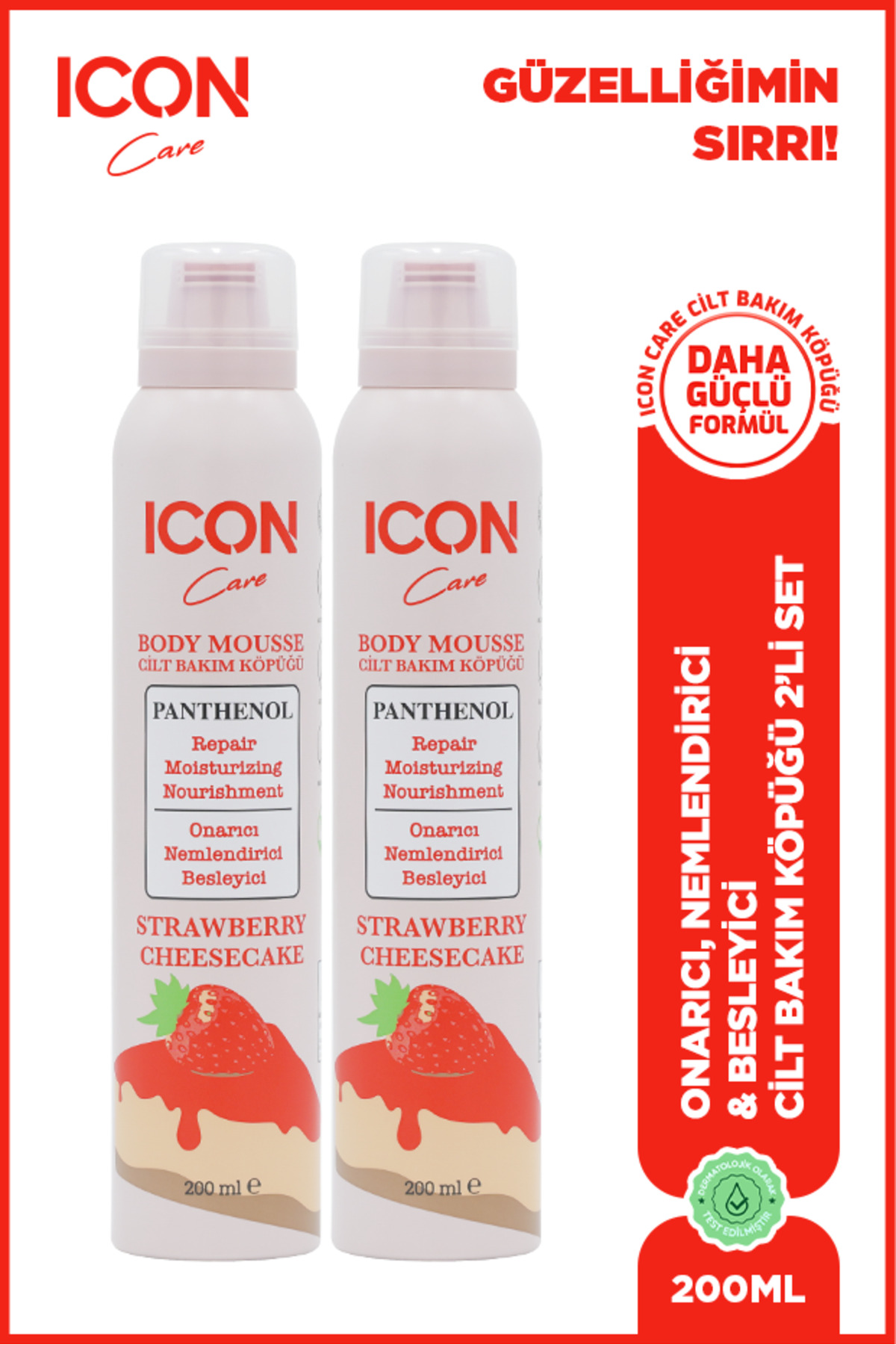 ICON Care ICON CİLT BAKIM KÖPÜĞÜ STRAWBERRY & CHEESECAKE 2'Lİ SET