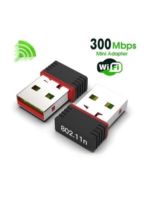 Derwell Usb Wifi Adaptörü 802.11n Anten 300 Mbps Usb Kablosuz Alıcı Dongle Ağ...