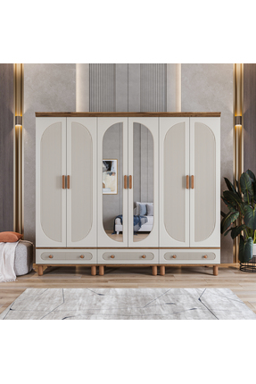 Velmo‏‎ Barrel 6 Kapaklı Aynalı Gardırop