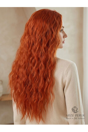 arzuperuk peruk ve saç atölyesi Fiber Sentetik Kabarık Dalgalı Yarım Ay + 2 Y...