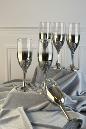 rova tr Lal Serisi Lüks Flüt Cam Titanyum Kaplama Kadeh Seti - Kokteyl & Kutl...