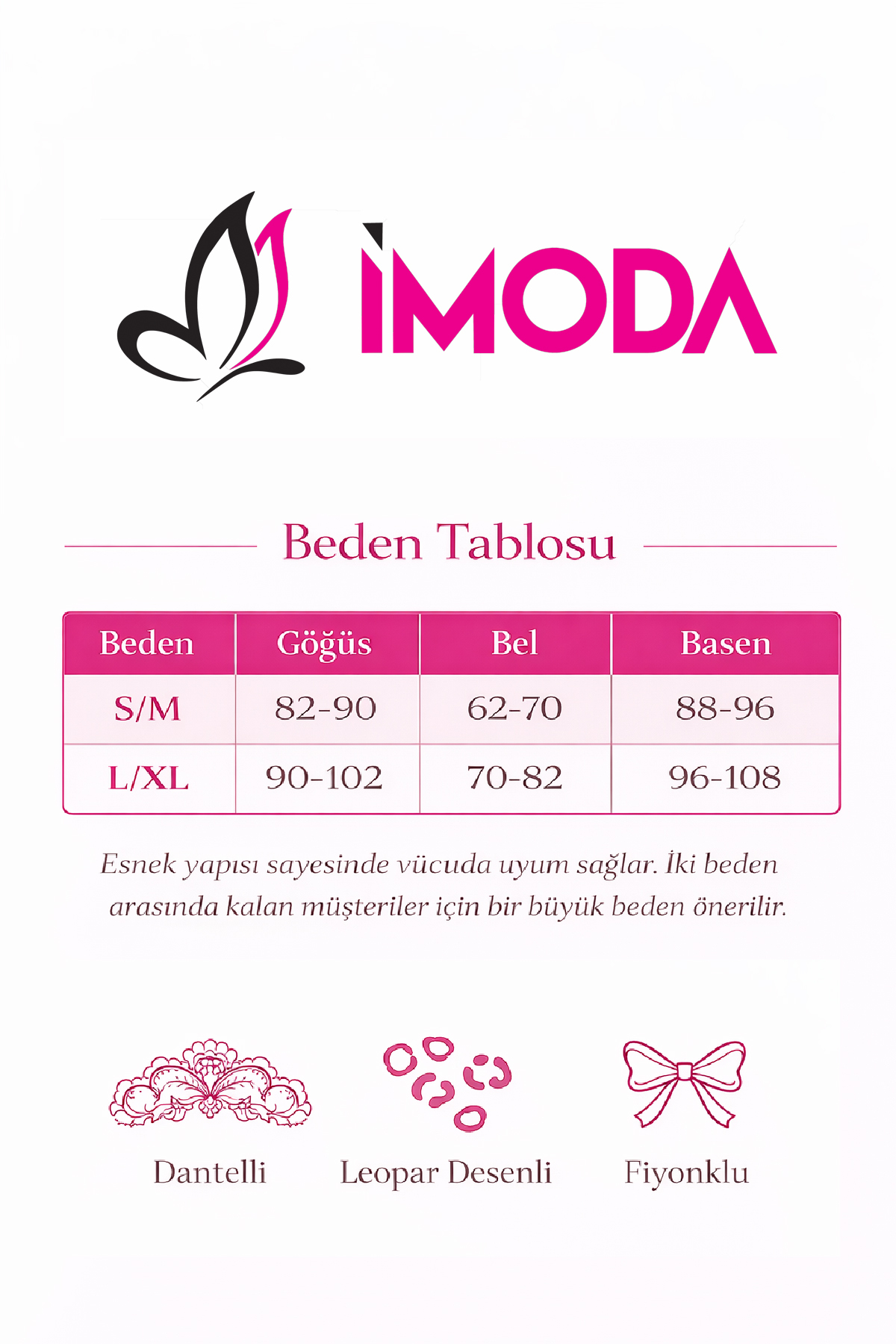 Imoda  Leopar Desenli Dantelli Askılı Kadın Gecelik – Yırtmaç Detaylı, Seksi ve Şık İç Giyim - Görsel 4
