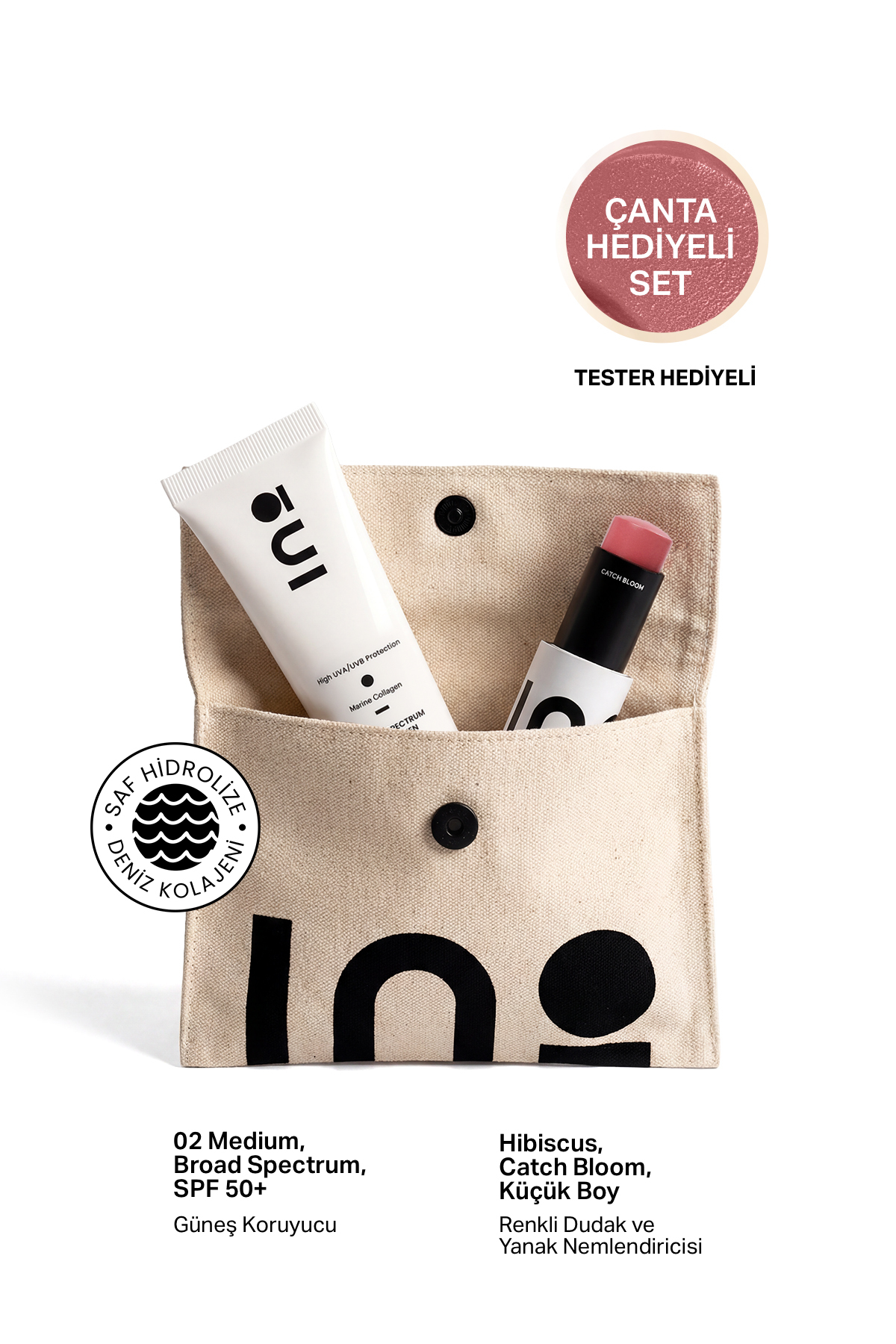 inobeauty Hibiscus Dudak ve Yanak Renklendirici Stick 4,5 gr + SPF50+ Koruyucu Nemlendirici 02 Medium — 534668573464365