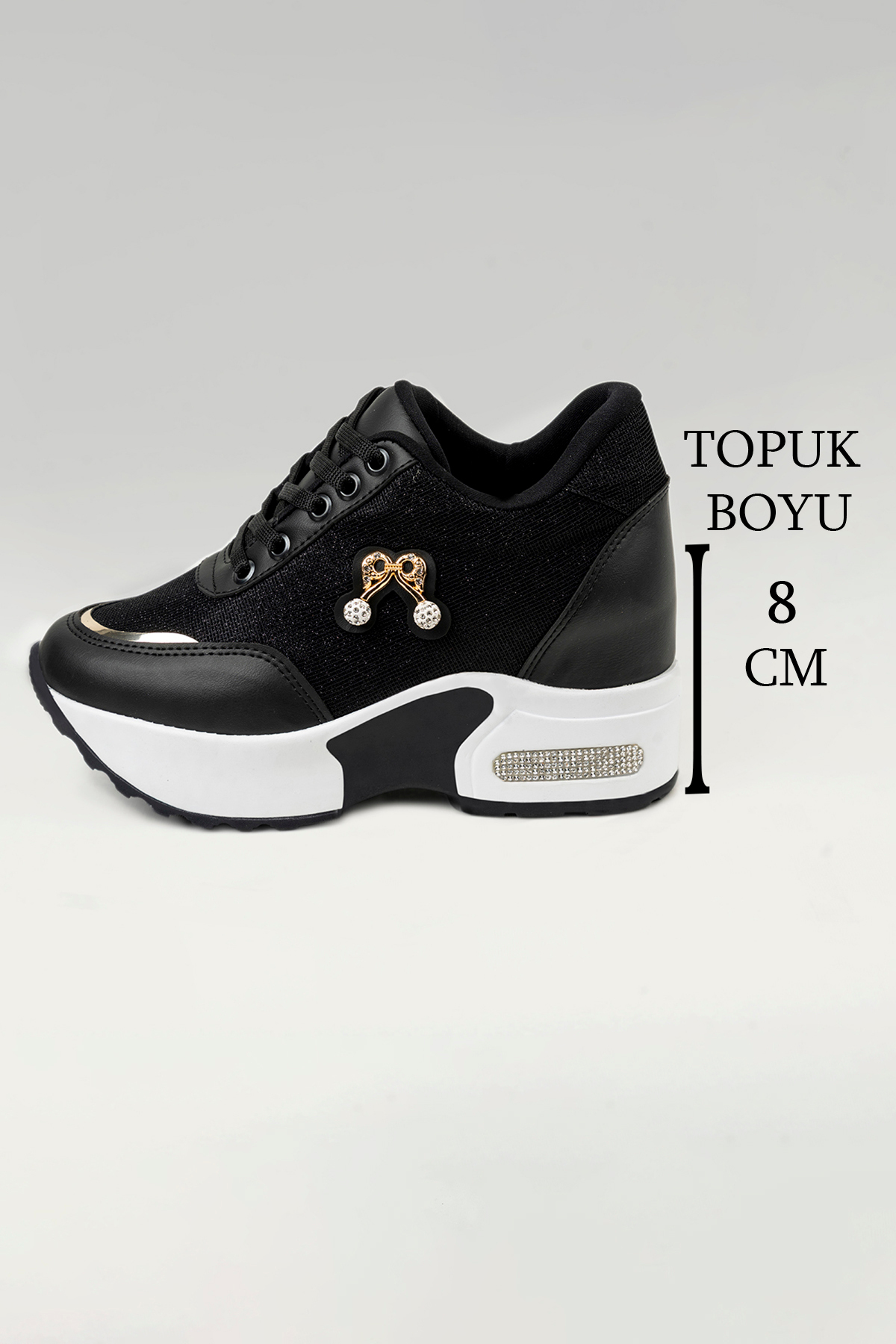 Paris - 1502 Women's Stone Detailed Hidden Heels(8cm) Sports Shoes