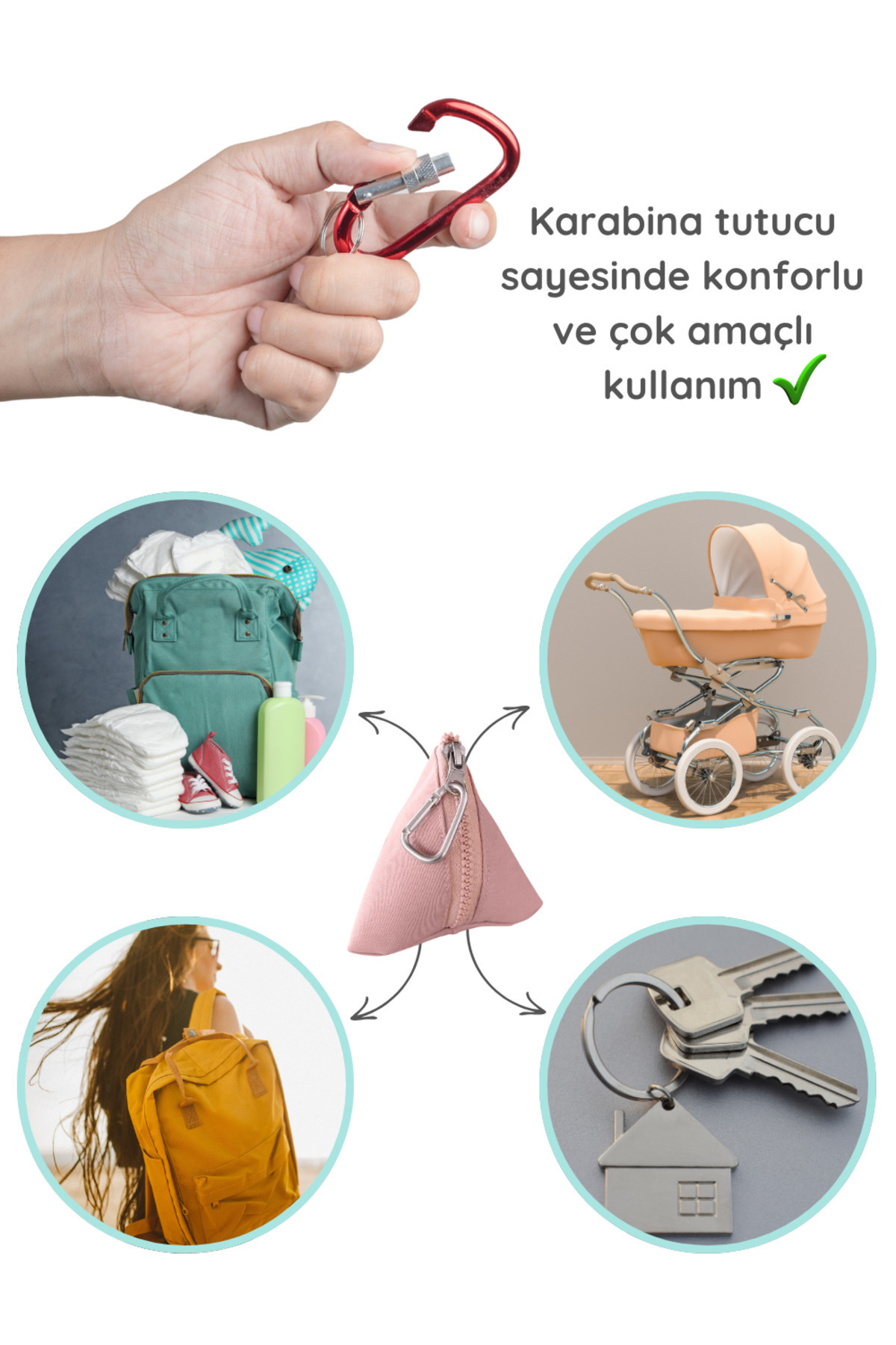 Joyous Mom Kids Pamuklu Yıkanabilir Emzik Çantası Ergonomik Emzik Kılıfı %100 Pamuk Astarlı Pembe fotoğrafı 4 (önizleme)