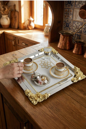 cix short tagline 1 Adet Paslanmaz Kahve ve Çok Amaçlı Sunum Tepsisi & 1 Adet...