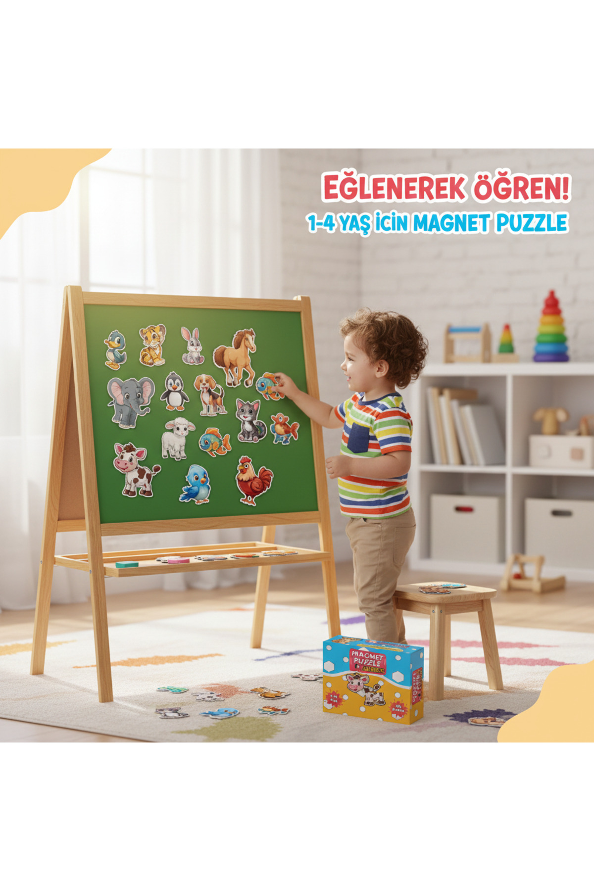 minkino 3'lü Magnet Puzzle Full Set (Hayvanlar + Meyveler +