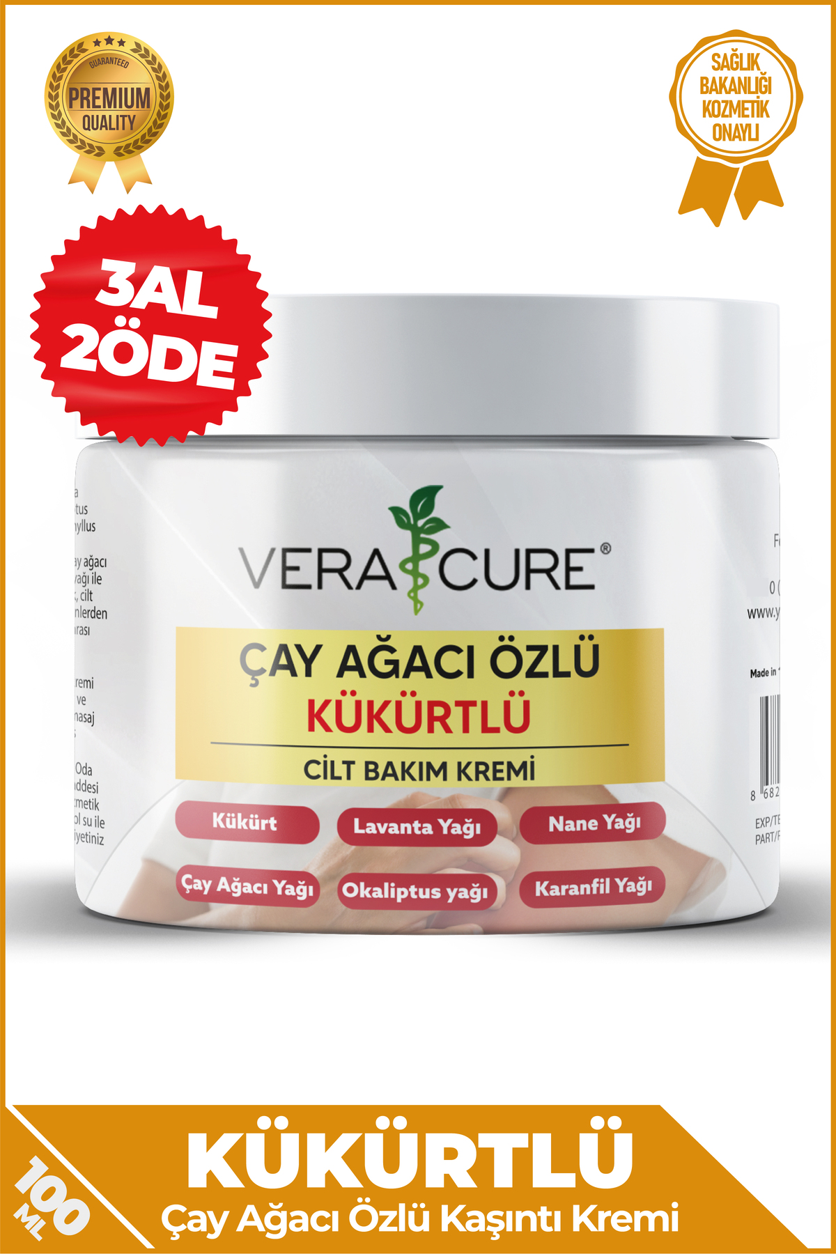 Vera Cure Çay Ağacı Özlü Kükürtlü Krem Mantar, Eqzema, Ka.sinti, Sedf, — YB1120
