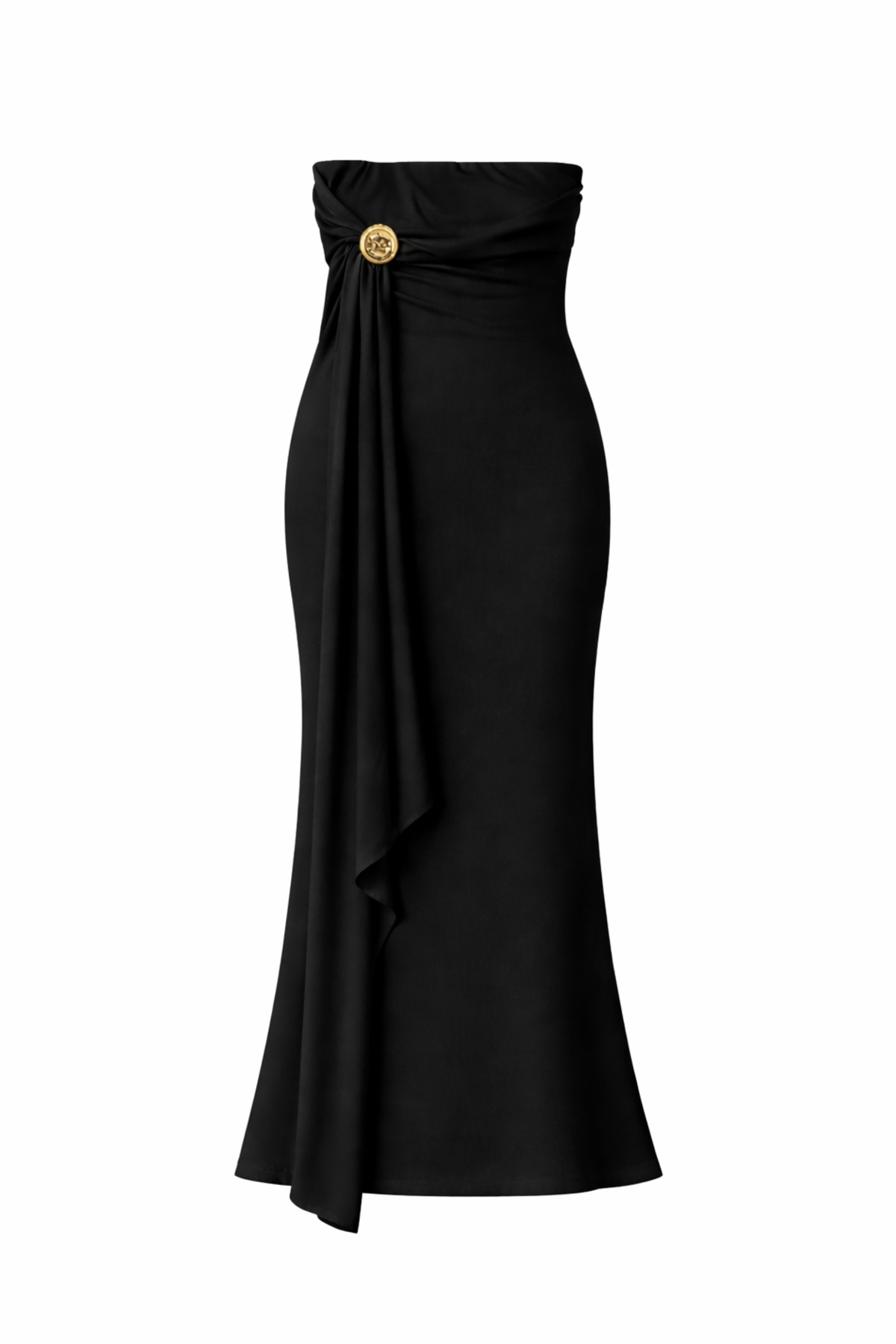 HAKKE  Vücuda Oturan Aksesuar Detaylı Örme Uzun ETEK - Görsel 3