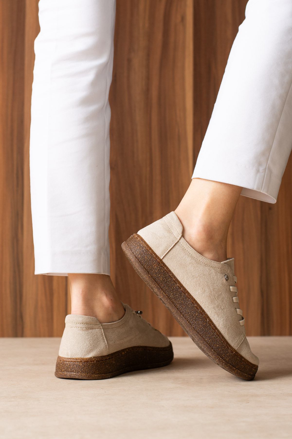 guijarro  Kadın Casual Ayakkabı - Pratik Lastik Bağcıklı Rahat Kalın Taban Günlük Loafer Sneaker - Görsel 4