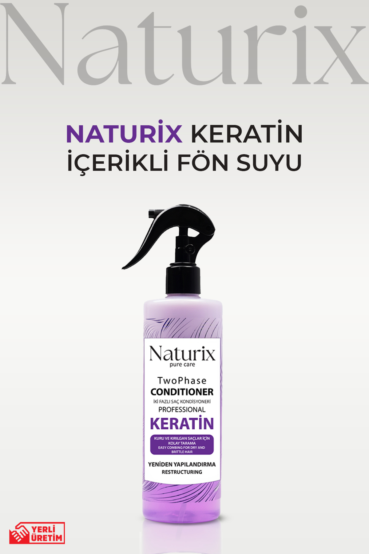 Naturix Keratin Iki Fazlı Saç Bakım Ve Fön Suyu 400ml - Yeniden Yapılandırma Ve Koruma — 8697447298132