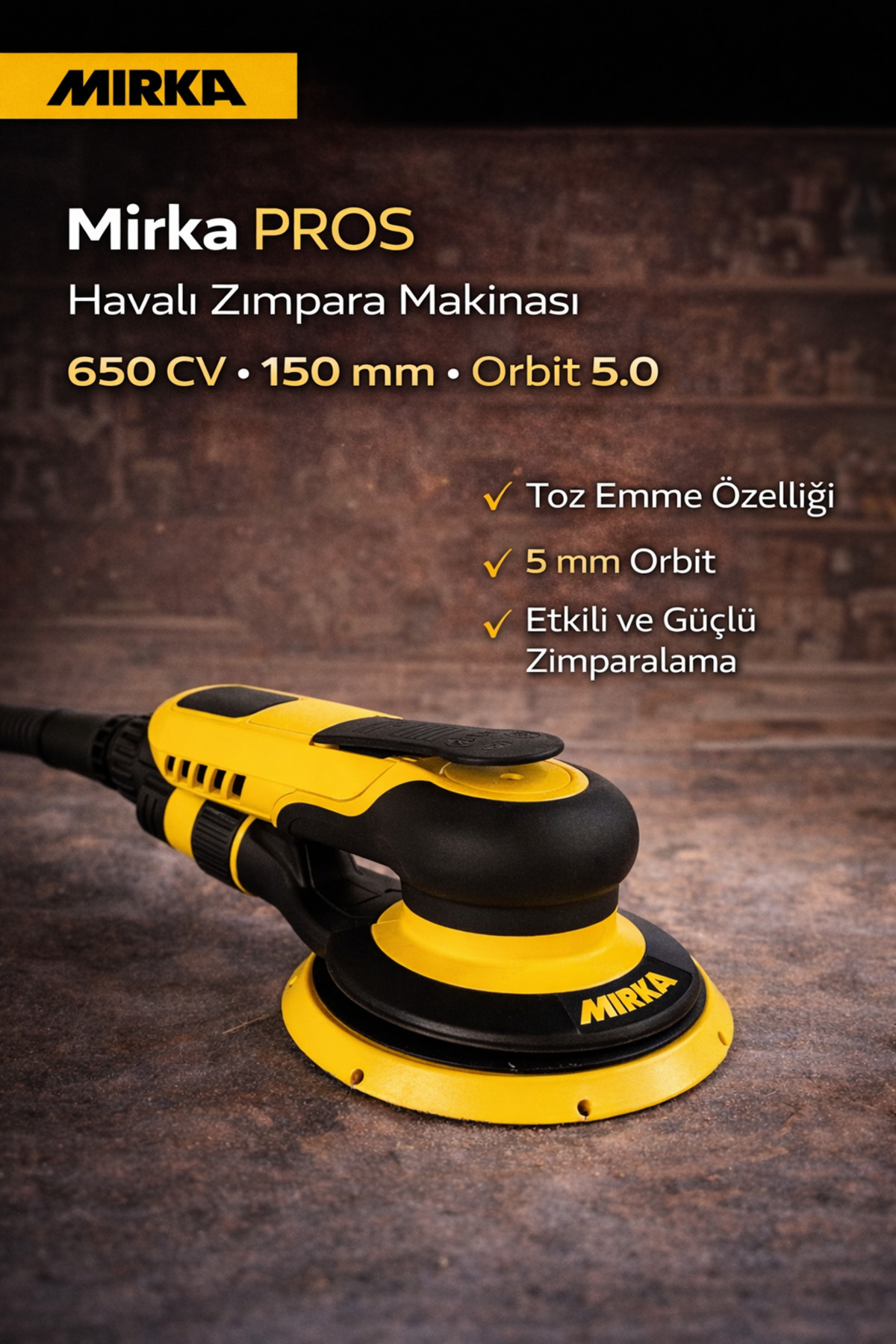 MİRKA Pros 650CV Orbital Zımpara 150mm - Fiyatı, Yorumları