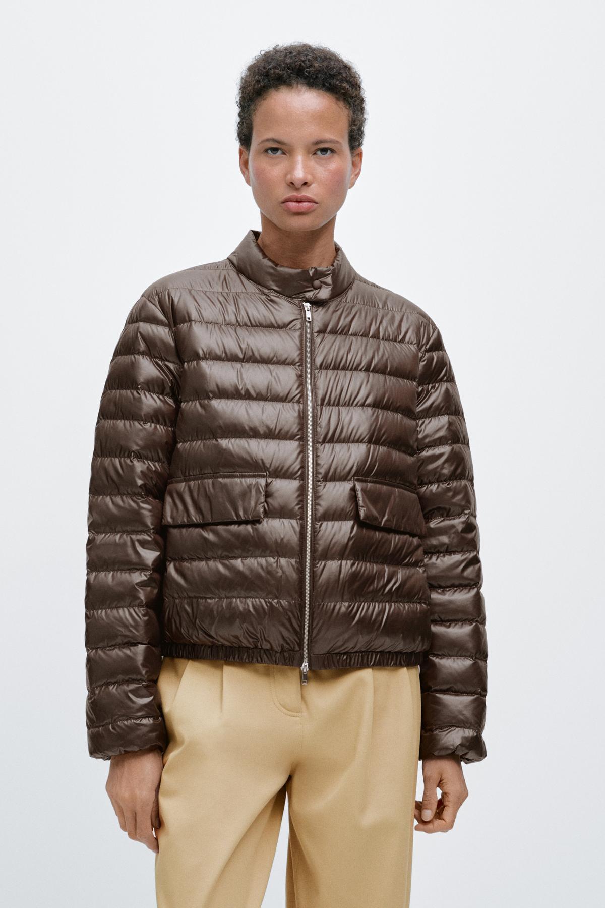 Massimo Dutti  Su geçirmez kuş tüyü bomber ceket - Görsel 2