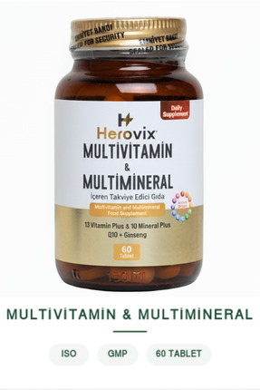 Herovix Multivitamin & Multimineral – Günlük Enerji,Bağışıklık ve Zindelik De...